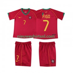 Portugal Kind Shirt met Bedrukking FIGO 7 Retro Thuis 2006 Korte Mouw