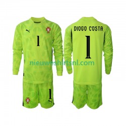 Portugal Kind Shirt met Bedrukking Doelman Diogo Costa 1 Thuis 2025 Lange Mouw