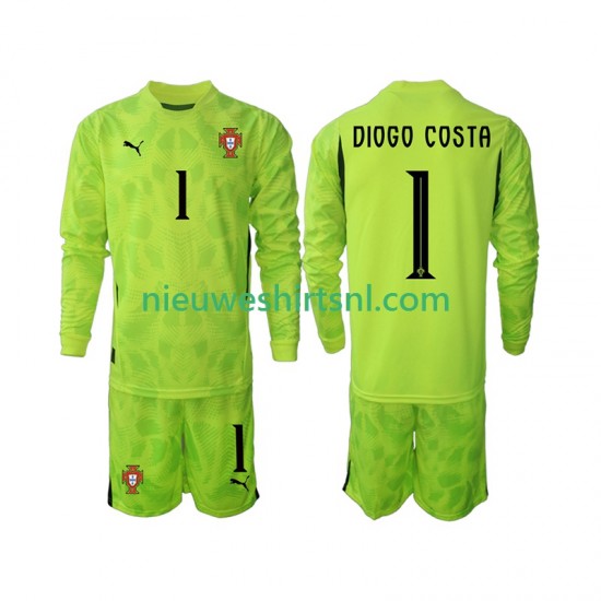 Portugal Kind Shirt met Bedrukking Doelman Diogo Costa 1 Thuis 2025 Lange Mouw