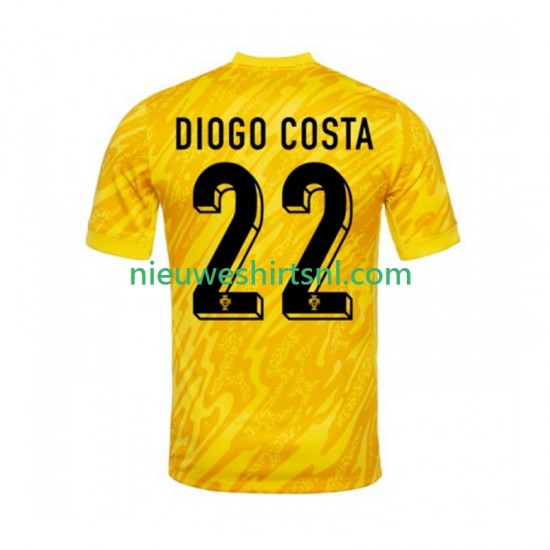Portugal Heren Shirt met Bedrukking Doelman Diogo Costa 22 Thuis 2024 Korte Mouw