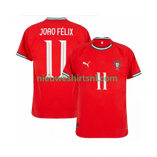 Portugal Heren Shirt met Bedrukking Joao Felix 11 Thuis 2025-2026 Korte Mouw