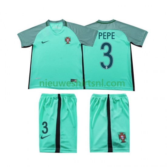 Portugal Kind Shirt met Bedrukking PEPE 3 2016 Retro Uit Korte Mouw