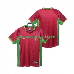 Portugal Heren Shirt met Bedrukking 1998 Retro Thuis Korte Mouw