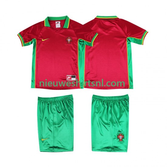 Portugal Kind Shirt met Bedrukking 1998 Retro Thuis Korte Mouw