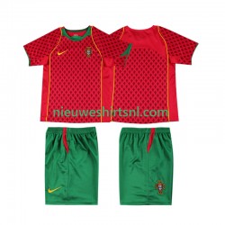 Portugal Kind Shirt met Bedrukking Retro Thuis 2004 Korte Mouw