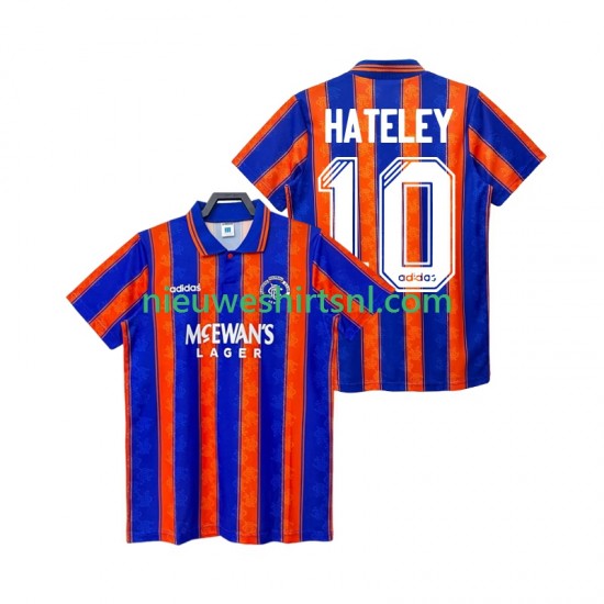 Rangers Heren Shirt met Bedrukking HATELEY 10 1993 Retro Uit 1994 Korte Mouw