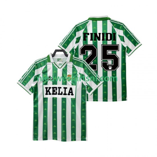 Real Betis Heren Shirt met Bedrukking FINIDI 25 1995 1996 Retro Thuis Korte Mouw