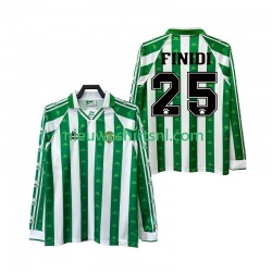 Real Betis Heren Shirt met Bedrukking FINIDI 25 1996 1997 Retro Thuis Lange Mouw