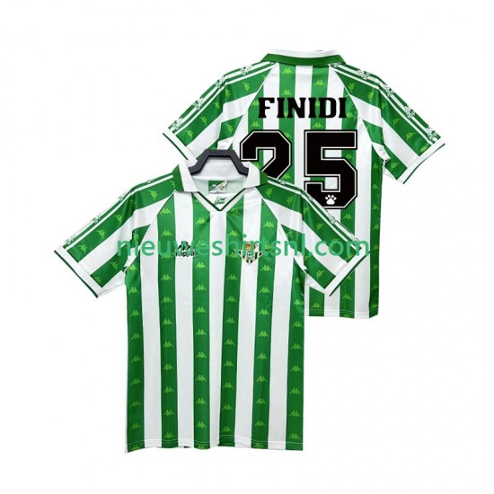 Real Betis Heren Shirt met Bedrukking FINIDI 25 1996 1997 Retro Thuis Korte Mouw