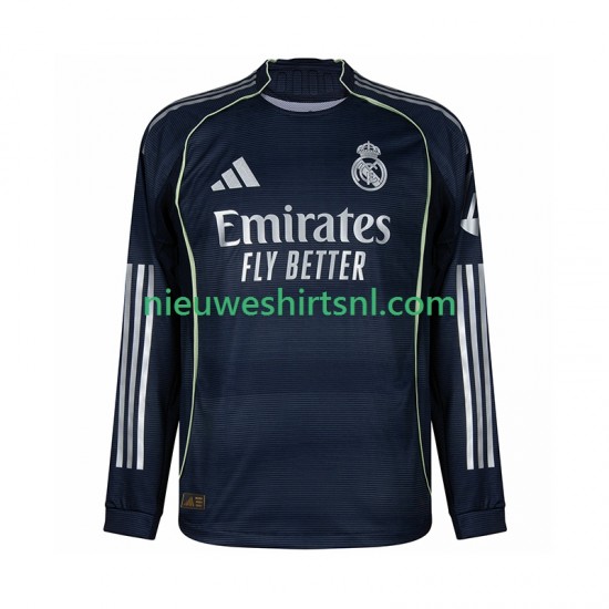 Real Madrid Heren Shirt met Bedrukking Uit 2025-2026 Lange Mouw
