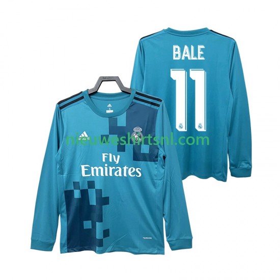 Real Madrid Heren Shirt met Bedrukking BALE 11 2017 2018 Retro Derde Lange Mouw