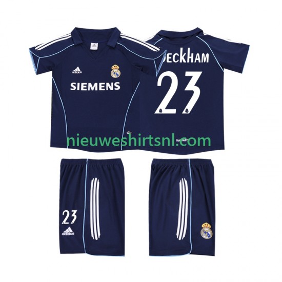 Real Madrid Kind Shirt met Bedrukking BECKHAM 23 2005 Retro Uit 2006 Korte Mouw