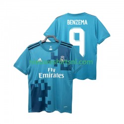 Real Madrid Heren Shirt met Bedrukking BENZEMA 9 2017 2018 Retro Derde Korte Mouw