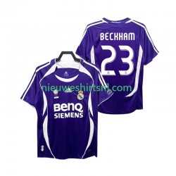 Real Madrid Heren Shirt met Bedrukking Beckham 23 2007 Retro Uit 2006 Korte Mouw