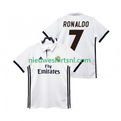 Real Madrid Heren Shirt met Bedrukking CRISTIANO RONALDO 7 2017 2018 Retro Thuis Korte Mouw
