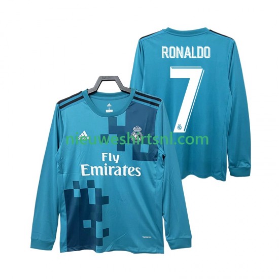 Real Madrid Heren Shirt met Bedrukking CRISTIANO RONALDO 7 2017 2018 Retro Derde Lange Mouw