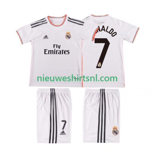 Real Madrid Kind Shirt met Bedrukking Cristiano Ronaldo 7 2013 2014 Retro Thuis Korte Mouw