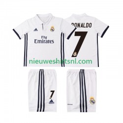 Real Madrid Kind Shirt met Bedrukking Cristiano Ronaldo 7 2016 2017 Retro Thuis Korte Mouw