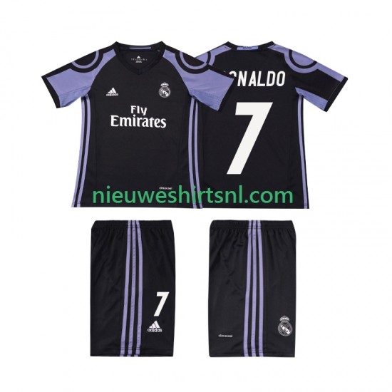 Real Madrid Kind Shirt met Bedrukking Cristiano Ronaldo 7 2016 2017 Retro Derde Korte Mouw