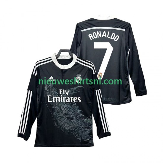Real Madrid Heren Shirt met Bedrukking Cristiano Ronaldo 7 2014 2015 Retro Derde Lange Mouw
