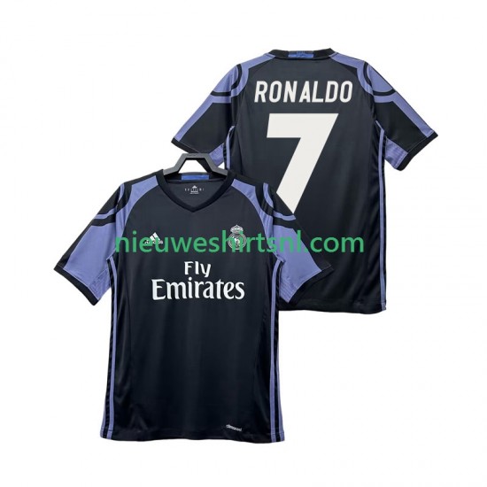 Real Madrid Heren Shirt met Bedrukking Cristiano Ronaldo 7 2016 2017 Retro Derde Korte Mouw