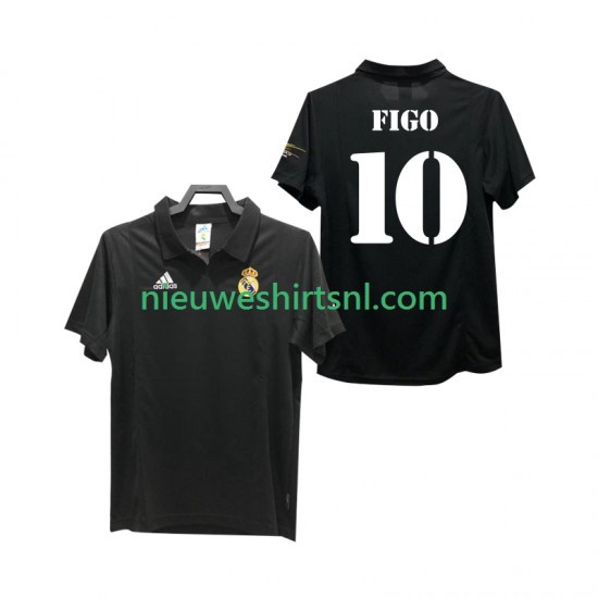 Real Madrid Heren Shirt met Bedrukking FIGO 10 2003 Retro Uit 2002 Korte Mouw