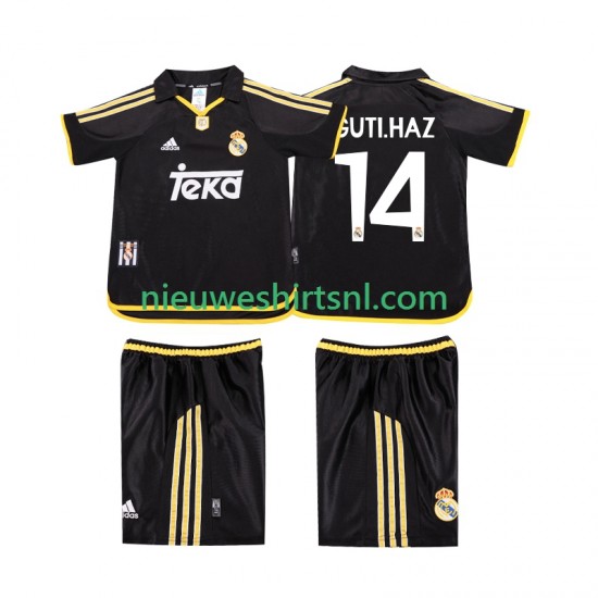Real Madrid Kind Shirt met Bedrukking GUTI.HAZ 14 2001 Retro Uit 1999 Korte Mouw