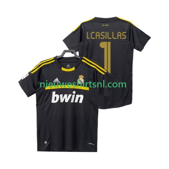 Real Madrid Heren Shirt met Bedrukking Doelman I.CASILLAS 1 2012 Retro Uit 2011 Korte Mouw