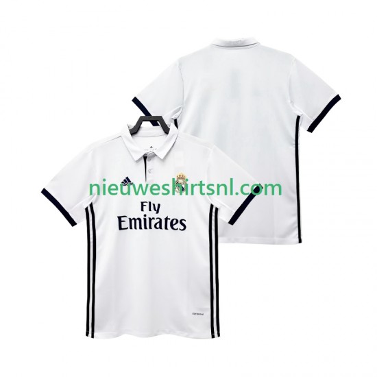Real Madrid Heren Shirt met Bedrukking 2017 2018 Retro Thuis Korte Mouw