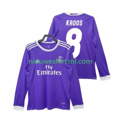 Real Madrid Heren Shirt met Bedrukking KROOS 8 2016 2017 Retro Uit Lange Mouw