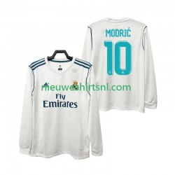 Real Madrid Heren Shirt met Bedrukking Modrić 10 2017 2018 Retro Thuis Lange Mouw