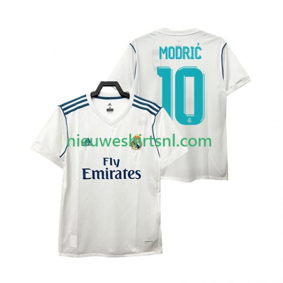 Real Madrid Heren Shirt met Bedrukking Modrić 10 2017 Retro Thuis Korte Mouw