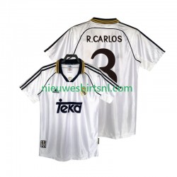 Real Madrid Heren Shirt met Bedrukking R.CARLOS 3 1998 2000 Retro Thuis Korte Mouw