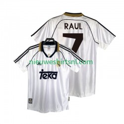 Real Madrid Heren Shirt met Bedrukking RAUL 7 1998 2000 Retro Thuis Korte Mouw