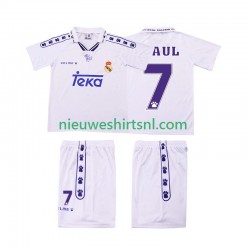 Real Madrid Kind Shirt met Bedrukking RAUL 7 1996 Retro Thuis 1994 Korte Mouw