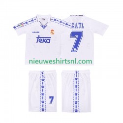 Real Madrid Kind Shirt met Bedrukking RAUL 7 1996 1997 Retro Thuis Korte Mouw