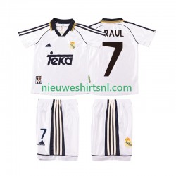 Real Madrid Kind Shirt met Bedrukking RAUL 7 1998 2000 Retro Thuis Korte Mouw
