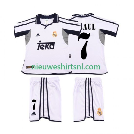 Real Madrid Kind Shirt met Bedrukking RAUL 7 2001 Retro Thuis 2002 Korte Mouw