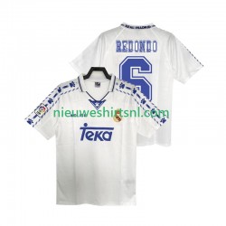 Real Madrid Heren Shirt met Bedrukking REDONDO 6 1996 1997 Retro Thuis Korte Mouw