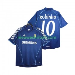 Real Madrid Heren Shirt met Bedrukking ROBINHO 10 2005 Retro Uit 2006 Korte Mouw