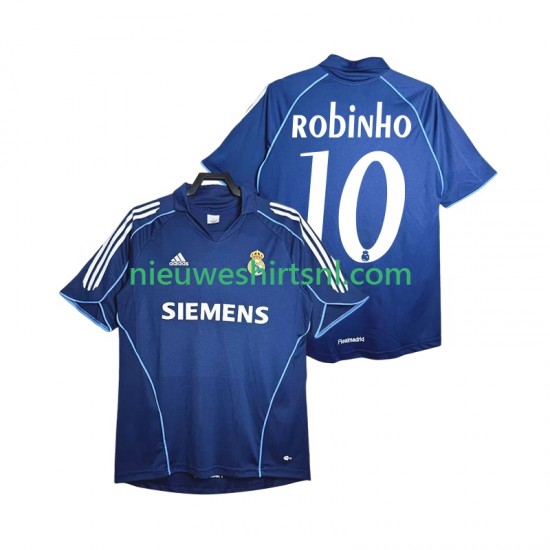 Real Madrid Heren Shirt met Bedrukking ROBINHO 10 2005 Retro Uit 2006 Korte Mouw