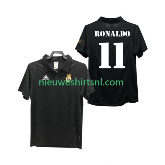 Real Madrid Heren Shirt met Bedrukking RONALDO 11 2003 Retro Uit 2002 Korte Mouw
