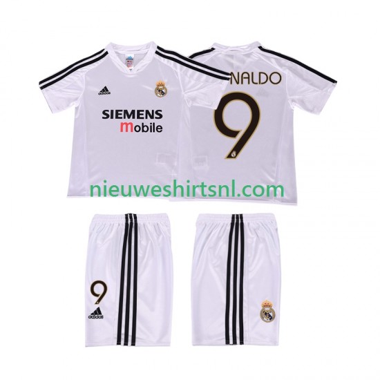 Real Madrid Kind Shirt met Bedrukking RONALDO 9 5 Retro Thuis 2004 2002 Korte Mouw