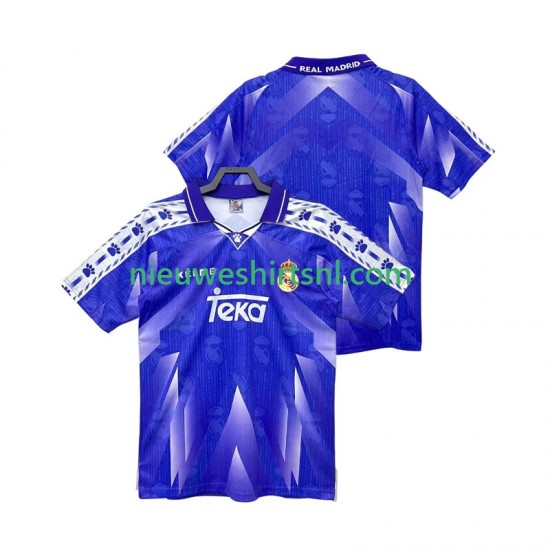 Real Madrid Heren Shirt met Bedrukking 1996 1997 Retro Uit Korte Mouw