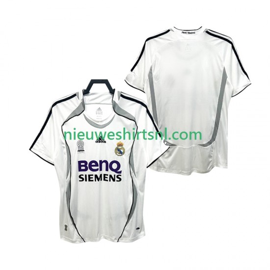 Real Madrid Heren Shirt met Bedrukking 2007 Retro Thuis 2006 Korte Mouw