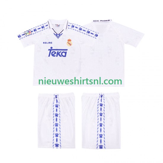 Real Madrid Kind Shirt met Bedrukking 1996-1997 Retro Thuis Korte Mouw