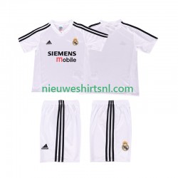 Real Madrid Kind Shirt met Bedrukking 5 Retro Thuis 2004 2002 Korte Mouw