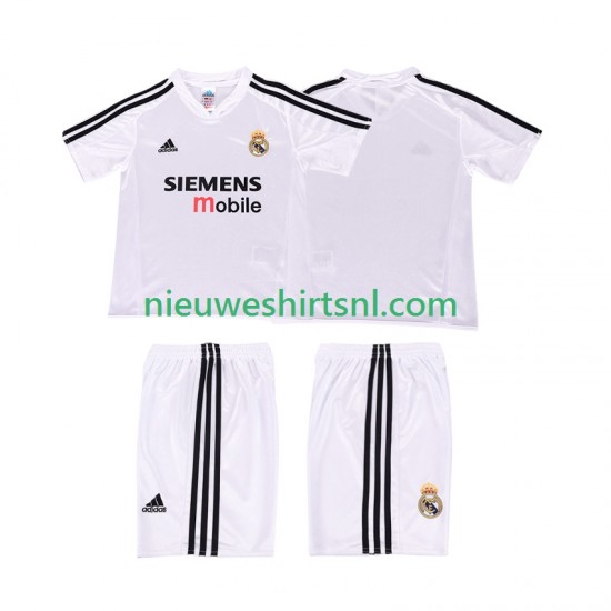 Real Madrid Kind Shirt met Bedrukking 5 Retro Thuis 2004 2002 Korte Mouw