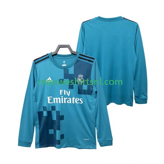 Real Madrid Heren Shirt met Bedrukking 2017 2018 Retro Derde Lange Mouw