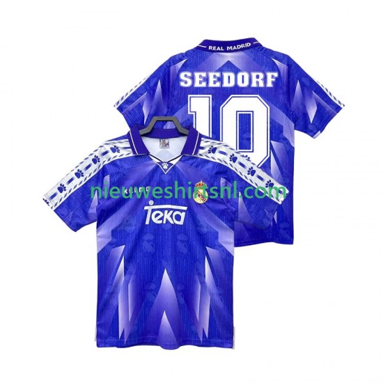 Real Madrid Heren Shirt met Bedrukking SEEDORF 10 1996 1997 Retro Uit Korte Mouw
